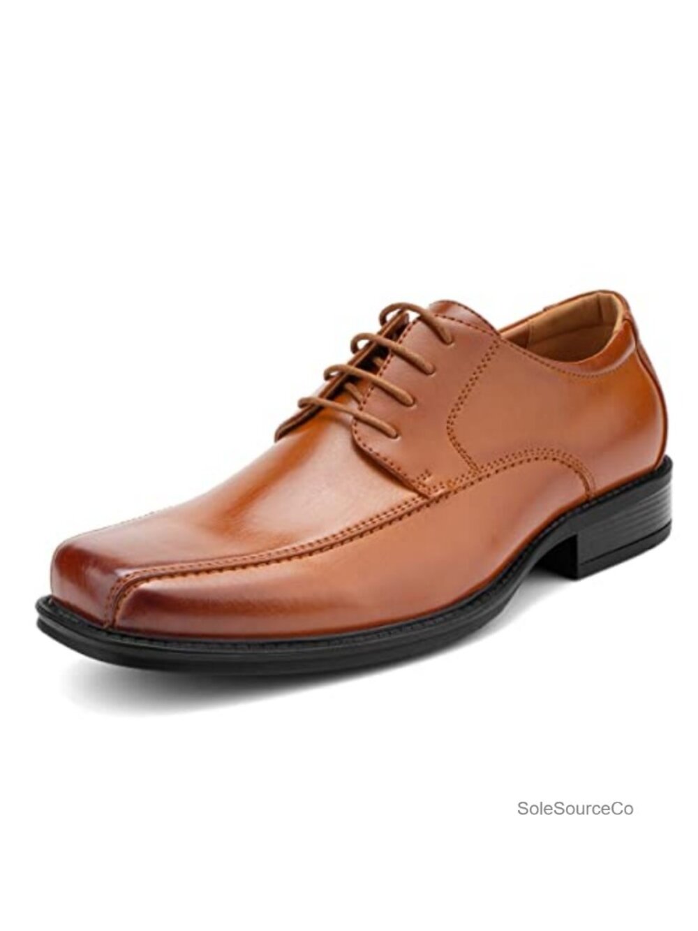 Men's Square Toe Leather Oxford Dress Shoes Lace Up Formal